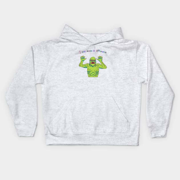 I Can Make A Difference Sea Creature Kids Hoodie by AlmostMaybeNever